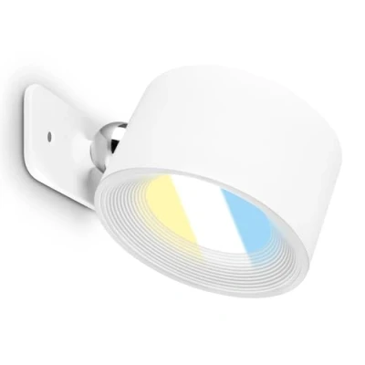 Immagine di BRILONER Lampada da parete senza collegamento alla corrente con batteria ricaricabile, staccabile magneticamente, ruotabile a 360 gradi, dimmerabile, CCT, 8,7x7,5x4,8cm, bianco