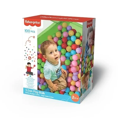 Immagine di DQB DeQUBE Fisher Price Confezione da 100 Palline Multicolore 6 Colori Diversi Diametro 5,5 cm (Deqube 920D00176)