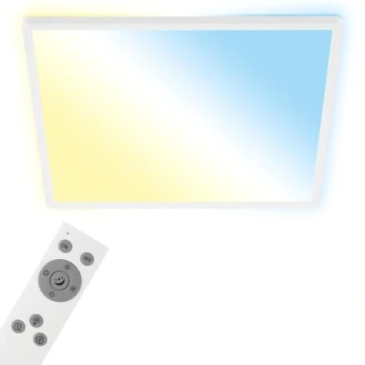 Immagine di Briloner Lampada da soffitto Smart LED, WiFi, effetto retroilluminazione, Plafoniera Moderna, controllo temperatura colore, dimmerabile con telecomando, pannello LED ultrapiatto, bianco, 42x42 cm
