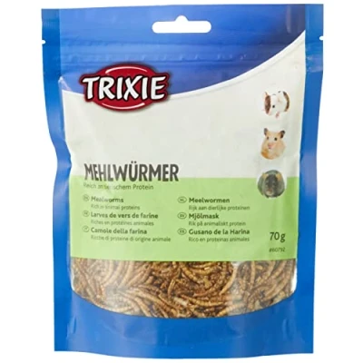 Immagine di Trixie vermi da pasto Confezione doppia 2 x 70 g Mangime complementare per piccoli roditori Adatto anche uccelli e rettili che si nutrono di insetti