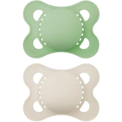 Immagine di MAM Original Ciuccio in Set da 2, Caucciù, con Custodia Porta Succhietto, 2 6 Mesi, Neutro