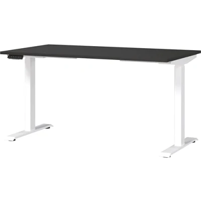 Immagine di Germania Scrivania 7905 569, in grafite/bianco, regolabile altezza, 140 x 120 80 cm (LxAxP)