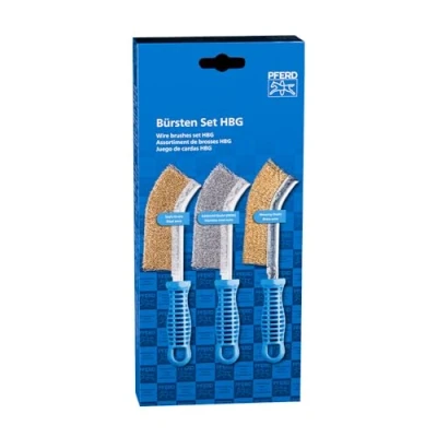 Immagine di PFERD KIT di spazzole POS spazzola manuale piegata BSO HBG 1 fila in acciaio inox ottone filo Ø0,30 43900005