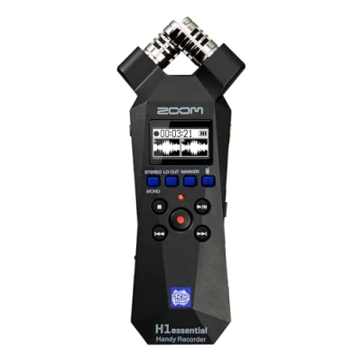 Immagine di Zoom H1essential Registratore Stereo Digitale, Vocale Professionale con Display OLED 0,96&#039;&#039; e Porta USB C High Speed 2.0, Audio Compatibile Mac Pc IOS, Autonomia 10h