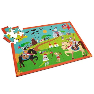 Immagine di Scratch Puzzle Multicolore per Bambini dei Cavalieri al Castello 60 Pezzi 6181089