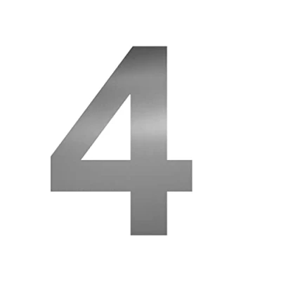 Immagine di Adesivo con numeri n. 4 in argento, altezza 10 cm, numero civico autoadesivo, da incollare per esterni, cassetta delle lettere, porta, resistente agli agenti atmosferici, kfz_675_4