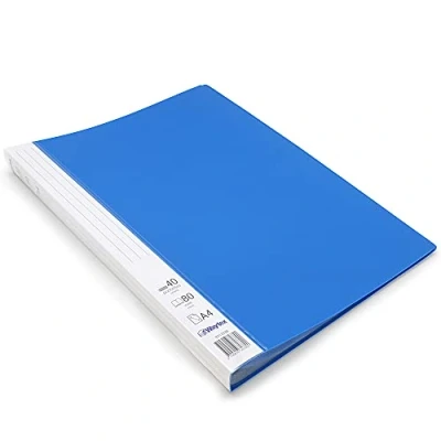 Immagine di Waytex 931333B Pellicola protettiva per documenti, formato A4, 80 fogli, in polipropilene opaco, 40 tasche trasparenti, colore: Blu