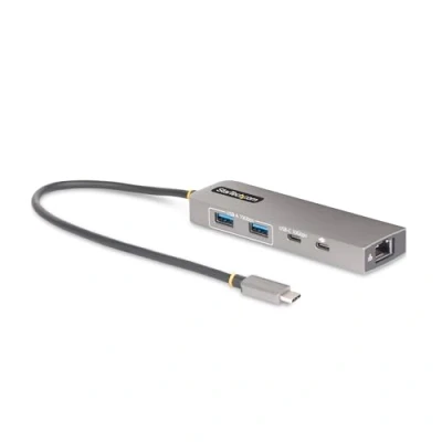Immagine di StarTech.com Hub USB C a 3 porte, Ethernet 2,5 Gbps, 100W PD Pass through, 3.2 10Gbps, 2x A/1x C, portatile