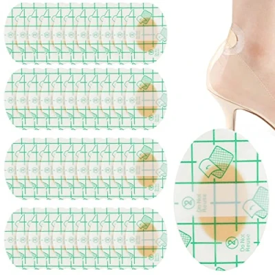 Immagine di Eowppue 50 Pezzi di bendaggi per vesciche, ovali in Gel idrocolloide, vesciche sul Tallone, Invisibili idrocolloide