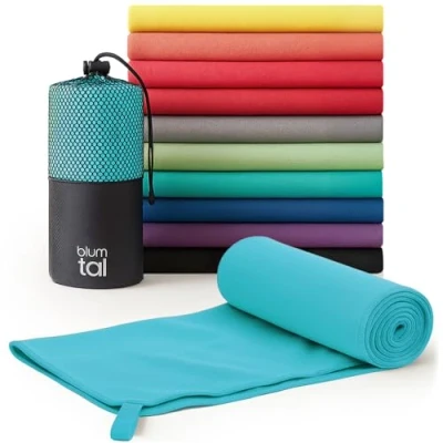 Immagine di Blumtal asciugamano microfibra 180x90 cm palestra asciugatura rapida donna asciugamani da viaggio verde acqua