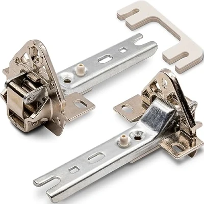 Immagine di rep:labs passend wie 00268698/268698 2 Cerniere per Porta Adatte Come 268698/00268698 Frigorifero e congelatore Bosch, Siemens, Constructa, Neff, ECC, Metallo, Argento