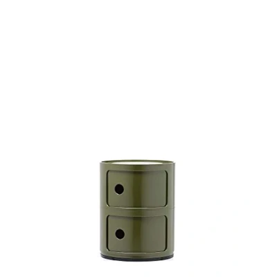 Immagine di Kartell Componibili Contenitore 2 Elementi, Base Tonda, ABS, Verde, 32 x 40 cm