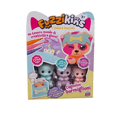 Immagine di Grandi Giochi Fuzzikins I Colora Cuccioli, Cagnolini Dormiglioni, cuccioli da colorare, lavare e ricolorare FUZ00006