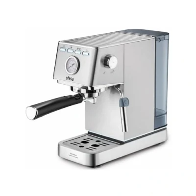 Immagine di Ufesa CE8030 Milazzo Macchina Caffè Espresso e Cappuccino, Manometro, 20 Bar, 1350 W, Vaporizzatore Regolabile, 2 Modalità: Caffé Macinato o Cialda Monodose, Serbatoio 1.4L, Filtro da 1