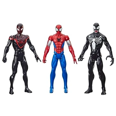 Immagine di Hasbro SPIDER MAN MILES MORALES e VENOM 3 Figure action 30cm Uomo Ragno TITAN HERO F5809