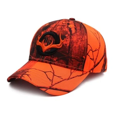 Immagine di QOHNK berretto da baseball unisex, mimetico, cappello giungla regolabile uomo, caccia all&#039;aperto 3D cervo caccia, Arancione, L