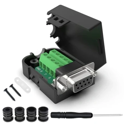 Immagine di Oiyagai Connettore DB9 RS232 D SUB Femmina Adattatore Porta Seriale 9 Pin COB Modulo di Segnale con Custodia e Tubi (Femmina Dadi)