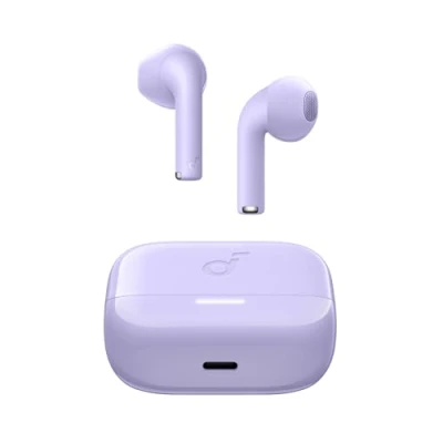 Immagine di Soundcore K20i di Anker, auricolari wireless semi in ear, Bluetooth 5.3, 36 ore riproduzione, ricarica rapida, suono nitido e chiamate con 2 microfoni ENC, EQ personalizzata, IPX5, controllo app