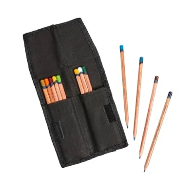 Immagine di Derwent Astuccio Tascabile, Può Contenere fino a 12 Matite Colorate, Adatto per Realizzare Schizzi e Disegni anche in Viaggio, Nero, 2306221