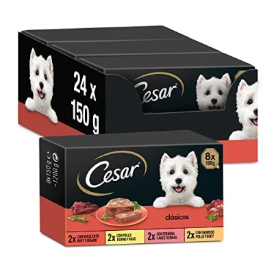 Immagine di Cesar Cibo umido per cani, selezione di classici in paté, confezione da 3 x 8 150 g