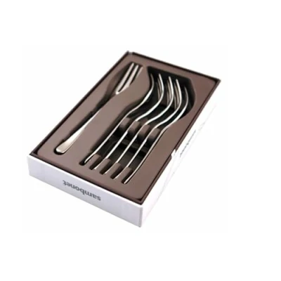 Immagine di Sambonet 52553A55 Taste, Set di Forchette da Dessert, Dolce Monoblocco in Acciaio inox 18/10, Lavabile Lavastoviglie, 6 pezzi