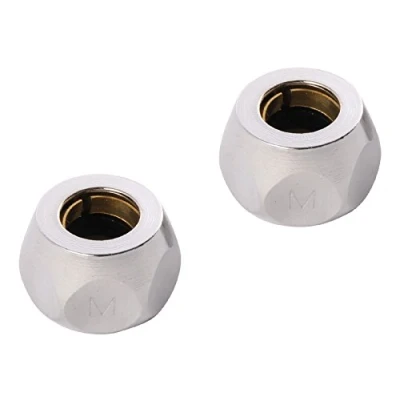 Immagine di Raccordo a compressione Quet schü berwurf 3/8 &quot;x 8 mm Set di 2 per tubi rame collegamento rubinetti cromo, 16214