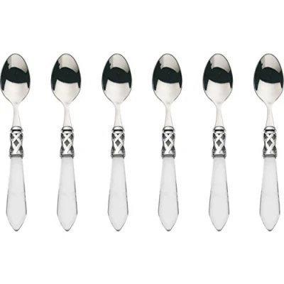 Immagine di Bugatti ALC1T N4208 Aladdin 6 Pezzi, cucchiai Moka, Acciaio Inox/plastica (ABS), Trasparente, 21 x 18 3 cm
