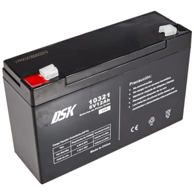 Immagine di DSK 10321 Batteria al piombo AGM ricaricabile sigillata da 6 V e 12 Ah. ideale per auto elettriche moto bambini, sistemi UPS/UPS, di sicurezza allarmi