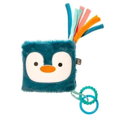 Immagine di Little Big Friends Libro di attività morbide 2 in 1 Giocattolo Multiuso per Lo Sviluppo Si Attacca Facilmente alla Culla Anello la dentizione