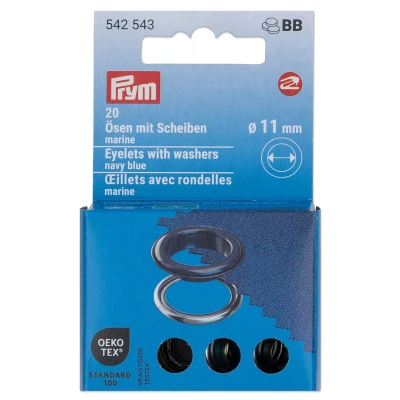 Immagine di Prym 542543 Occhielli con rondelle, Blu Navy, OneSize