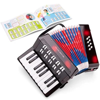 Immagine di New Classic Toys Accordion Black with Music Book, Multicolore, Fisarmonica nera, 10057