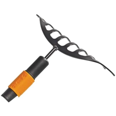 Immagine di Fiskars Rastrello per roseti con 10 denti, Testa di attrezzo, Larghezza: 24,5 cm, Denti in acciaio temprato, Nero/Bianco, QuikFit, 1000651