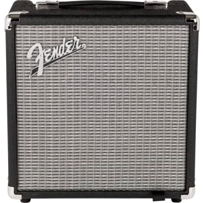 Immagine di Fender Rumble 15, amplificatore per basso, 15 W, adatto basso elettrico, piccolo/compatto, nero/argento