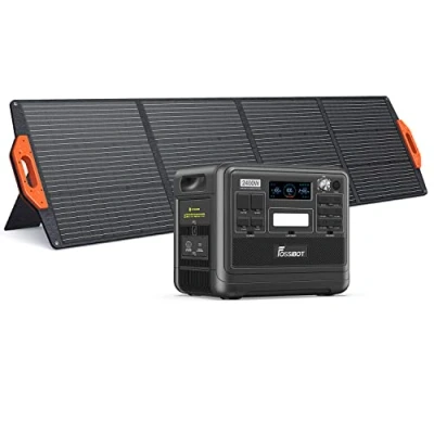 Immagine di FOSSiBOT F2400 Generatore Solare, 2048 Wh LiFePO4 con Pannello Solare da 200 W, Interfaccia AC, DC, USB A/C, Centrale Elettrica Portatile per Campeggio, Caravan