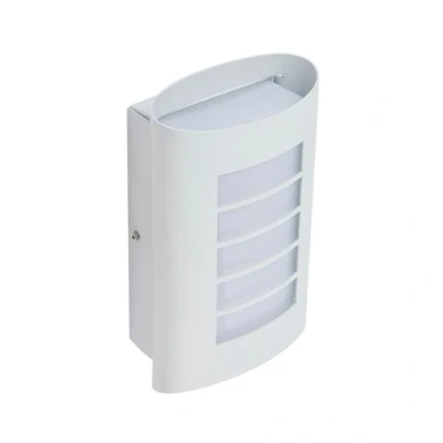 Immagine di Lindby applique da esterno a LED Ismael, bianco, alluminio, altezza 26,8 cm