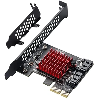 Immagine di MZHOU Scheda di Espansione 2 SATA, Chip PCI E 3.0 GEN3 JMICRON + JMB582, Schede Adattatore 6 Gbit/s con Staffa a Basso Profilo