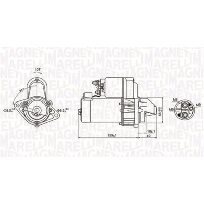 Immagine di MAGNETI MARELLI 063721257010 Motorino di avviamento 12 1,1 9 OPEL: Astra H GTC, Zafira B, Caravan, MERCEDES BENZ: Classe C T modell
