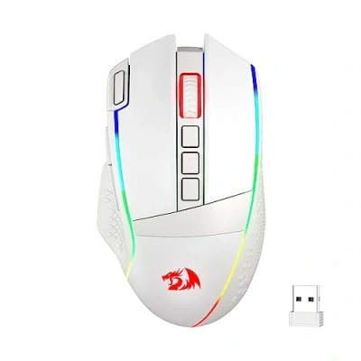 Immagine di Redragon Mouse da gioco wireless M991, 19.000 DPI cablato/wireless con pulsante di accensione rapido, 9 tasti macro, 45 ore alimentazione permanente e RGB per PC/Mac/Laptop