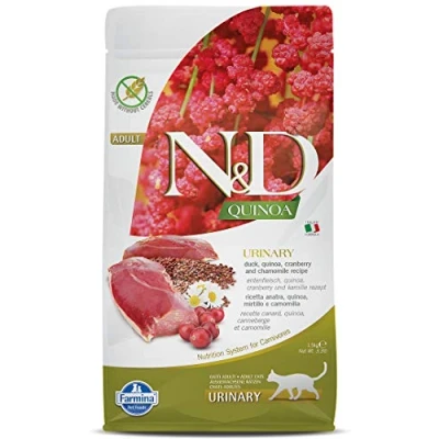 Immagine di Farmina N&amp;D Quinoa Cat Urinary Anatra, Quinoa, Mirtillo rosso e Camomilla Set %: 2 x 1,5 kg