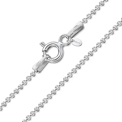 Immagine di Amberta Collana in Argento Sterling 925 per Donna Uomo Sottile 1.1 mm Catenina Sfere Argento: 60 cm