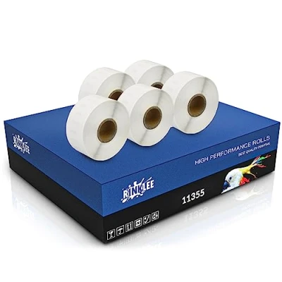 Immagine di RINKLEE 11355 S0722550 Etichette Compatibile per DYMO LabelWriter 4XL 450 400 330 320 310 Duo/Turbo/Twin Turbo SEIKO SLP 430 420 410 200 100 19 x 51 mm 5 Rotoli