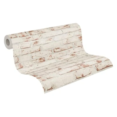 Immagine di A.S. Création Carta da parati Mattoni Elements tessuto non 10.05 m x 0.53 Rosso Marrone Beige Prodotto in Germania 907813 9078 13