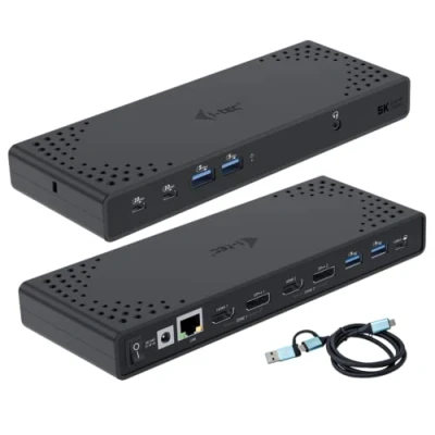Immagine di i Tec USB 3.0/USB C/Thunderbolt 3 Dualdock Power Delivery 100W CADUA4KDOCKPDL2