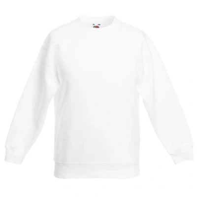 Immagine di Fruit of the Loom Felpa Girocollo Classica Maniche Lunghe Bambino (14 15 Anni) (Bianco)