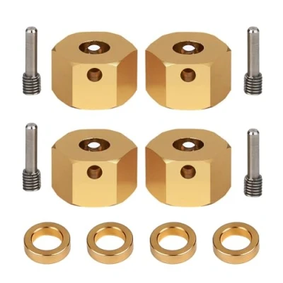 Immagine di INJORA RC Wheel Hex 12mm 4pz Adattatori esagonali in ottone per 1/10 Crawler Axial SCX10 III AXI03007 (9mm)