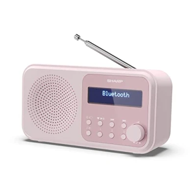 Immagine di Shap DR 4P20(PK) Radio DAB+/DAB/FM compatta e portatile con streaming audio senza ﬁli Bluetooth alimentazione tramite USB o batteria, colore rosa
