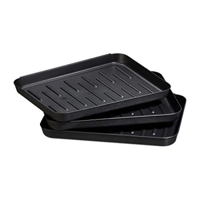 Immagine di Relaxdays Gocciolatoi per Scarpe, Set 3 Vaschette in Plastica, Paia di Vassoio, HxLxP x 35 27 cm, Nero