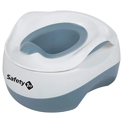 Immagine di Safety 1st Vasino per Bambini Multifunzione 3 in 1, Vasino, Riduttore wc e Pedana Sgabello 18 Mesi+, Colore Bianco Grigio