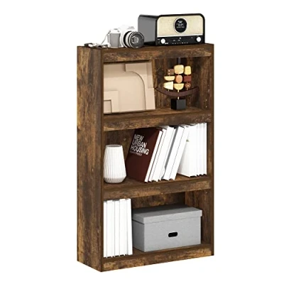 Immagine di Furinno JAYA Enhanced Home Libreria a 3 ripiani, regolabile, in pino ambrato