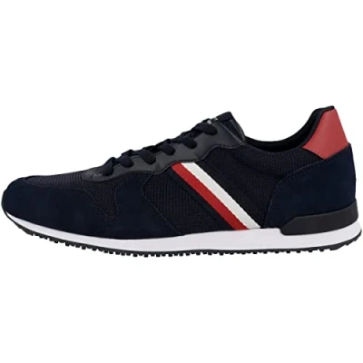 Immagine di Tommy Hilfiger Iconic MIX Runner Sneakers basse, Uomo, Taglia: 40, Dunkelblau Pelle e tessuto